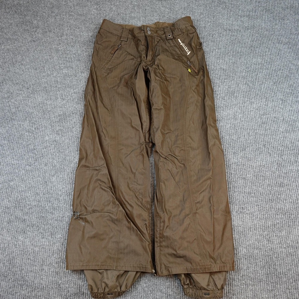 Burton Snow Pants Mens Medium Brown Rodeo Lined Zip Pockets Ski Snowboard